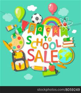 Back to School sale background. EPS 10 vector illustration.. Back to School sale background.