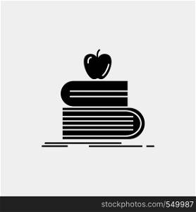 back to school, school, student, books, apple Glyph Icon. Vector isolated illustration. Vector EPS10 Abstract Template background