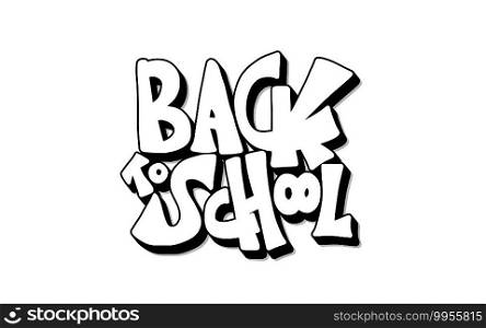Back to school text for banner. Template for sale cards and promotion. Vector illustration.