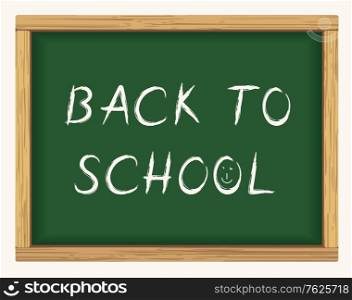 Back to school text on blackboard or chalkboard background for education design