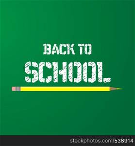 Back to school vector education background. Kids knowledge equipment creative text drawing. Art illustration happy study banner on green chalkboard design. Classroom blackboard sketch space.