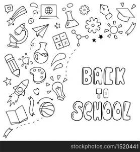 Back to school Vector illustration. Doodle design concept