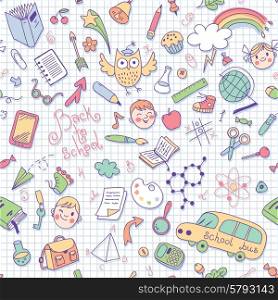 Back to school. Vector seamless pattern. Great for backgrounds