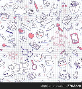 Back to school. Vector seamless pattern. Great for backgrounds