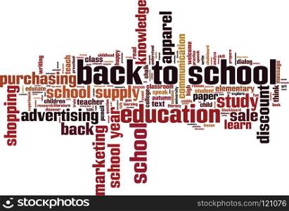 Back to school word cloud concept. Vector illustration