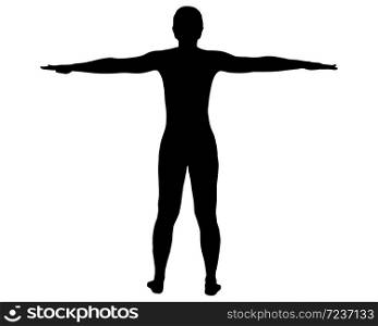 Back view of woman with outstretched arms