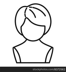 Back wig icon outline vector. Head style. Fashion model. Back wig icon outline vector. Head style
