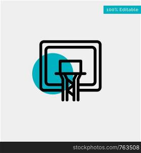 Backboard, Basket, Basketball, Board turquoise highlight circle point Vector icon