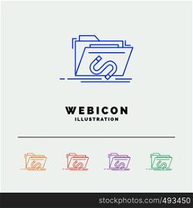 Backdoor, exploit, file, internet, software 5 Color Line Web Icon Template isolated on white. Vector illustration. Vector EPS10 Abstract Template background
