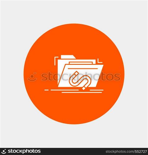 Backdoor, exploit, file, internet, software White Glyph Icon in Circle. Vector Button illustration. Vector EPS10 Abstract Template background