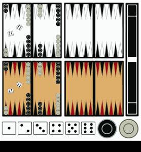Backgammon game isolated on white