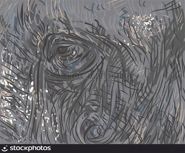 Background and texture of elephant face-vector