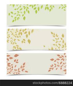 Background autumn leaves. Vector illustration of autumn leaves. Banners with colorful leaves in flight