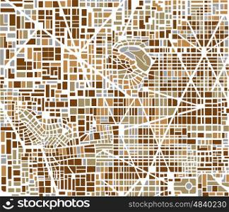 Background city map pattern repeating seamless urban streets, houses and buildings