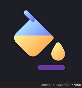 Background color flat gradient fill ui icon for dark theme. Change footage. Better video look. Pixel perfect color pictogram. GUI, UX design on black space. Vector isolated RGB illustration. Background color flat gradient fill ui icon for dark theme