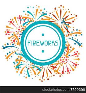 Background design with abstract fireworks and salute.. Background with abstract fireworks and salute