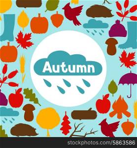 Background design with autumn icons and objects. Background design with autumn icons and objects.