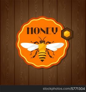 Background design with honey and bee objects.. Background design with honey and bee objects