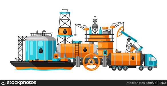 Background design with oil and petrol icons. Industrial and business illustration.. Background design with oil and petrol icons.