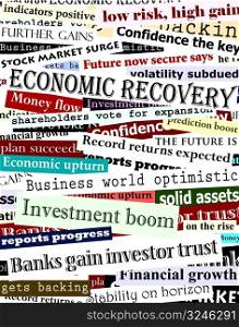 Background editable vector design of newspaper headlines about economic recovery