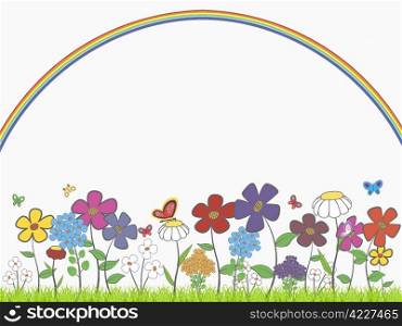 Background - floral cartoon theme with space for text.