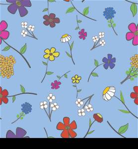 Background - floral seamless with a variety of flowers
