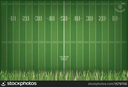 Background for american football sport. Vector illustration of green field pattern.