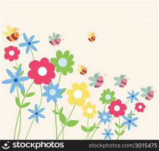 background for design with spring flowers