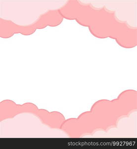Background for the day of love, valentine’s day, birthday party, wedding anniversary party, sky full of clouds, red pink heart, beautiful decoration, vector cartoon illustration.