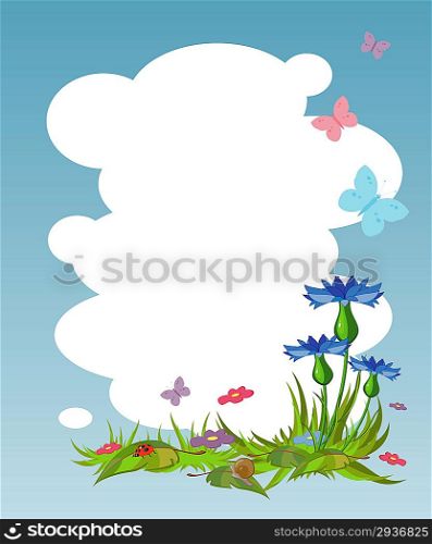 Background for your text with cornflowers