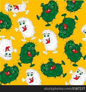 Background from bacteria. Colorful background from formless bacteria.Crocks on yellow background