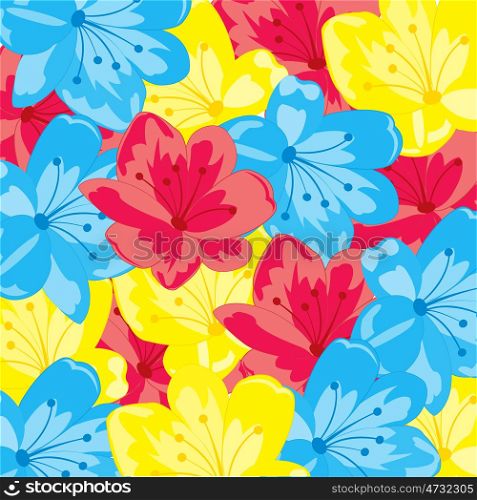 Background from flower. Year colorful background from varied flower.Vector illustration