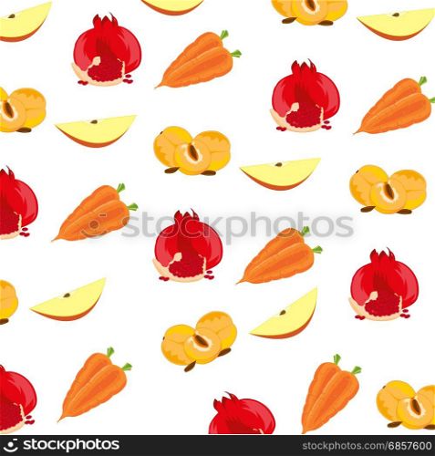 Background from fruit. Background from ensemble fruit on white.Vector illustration