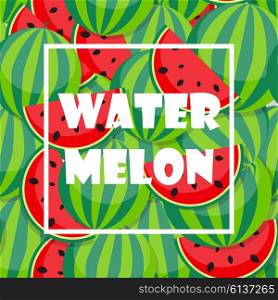 Background from green Watermelon. Vector Illustration. EPS10. Background from Watermelon. Vector Illustration