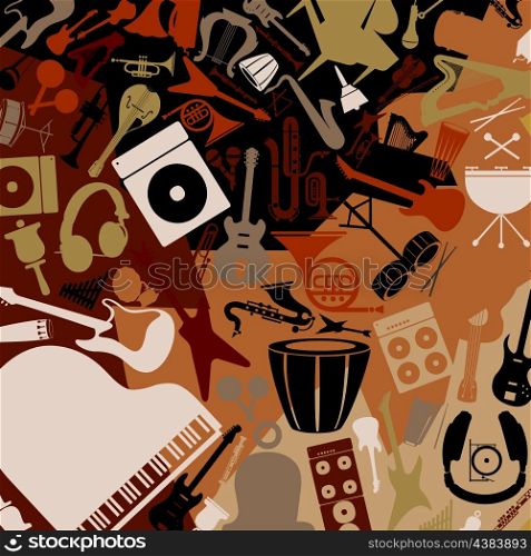 Background from musical instruments. A vector illustration
