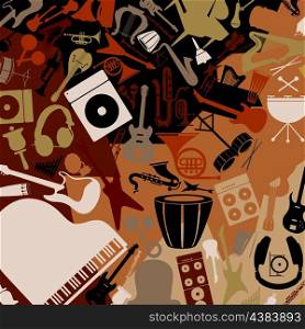 Background from musical instruments. A vector illustration