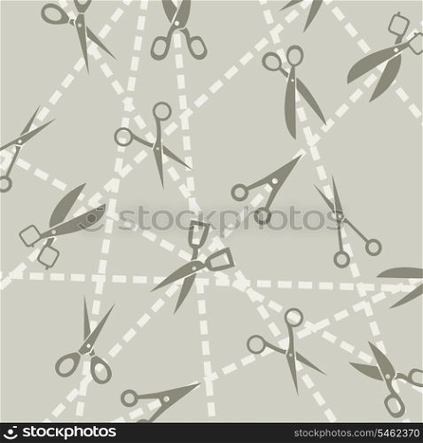 Background from scissors and cuts. A vector illustration