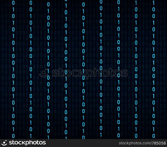 Background in a matrix style. Falling random numbers. Blue is dominant color. Vector illustration.. Background in a matrix style. Falling random numbers. Green is dominant color. Vector stock illustration.
