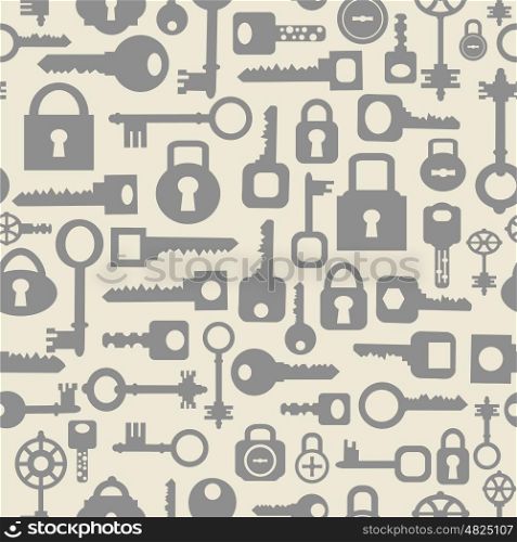 Background key seamless repeating seamless pattern in vintage retro style. Set Backgrounds key