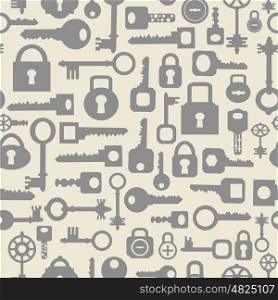 Background key seamless repeating seamless pattern in vintage retro style. Set Backgrounds key