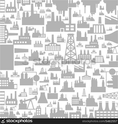 Background made of factories. A vector illustration
