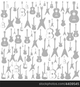Background made of guitars. A vector illustration