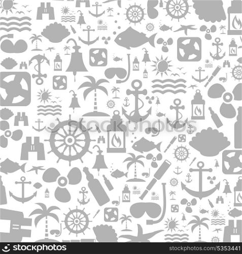 Background made of sea subjects. A vector illustration