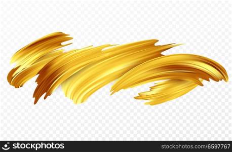 Background of a gold brushstroke oil or acrylic paint design element for presentations, flyers, leaflets, postcards and posters. Vector illustration EPS10. Background of a gold brushstroke oil or acrylic paint design element for presentations, flyers, leaflets, postcards and posters. Vector illustration