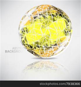 Background of ball with texture triangles with place for text