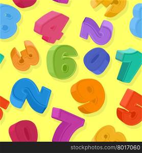 Background of colored numbers. Seamless pattern numbers for children. Vector illustration&#xA;