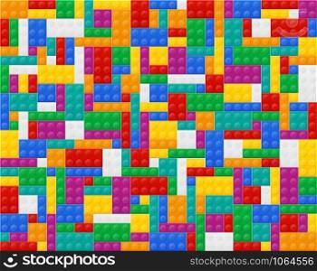 background of elements the colored plastic constructor top view vector illustration