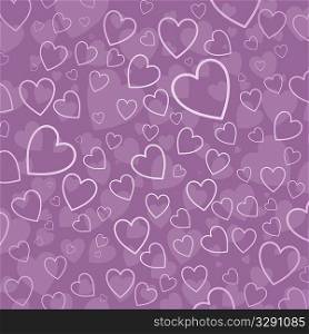 Background of hearts in shades of pink