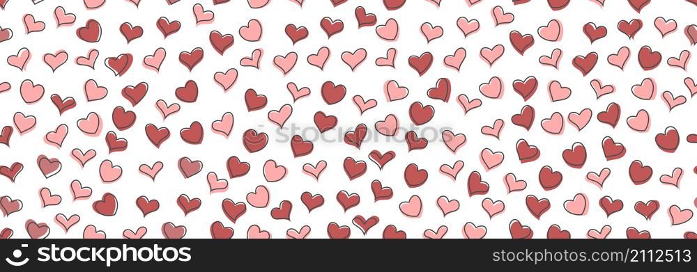 Background of hearts on a white background for Valentine&rsquo;s Day or Mother&rsquo;s Day.