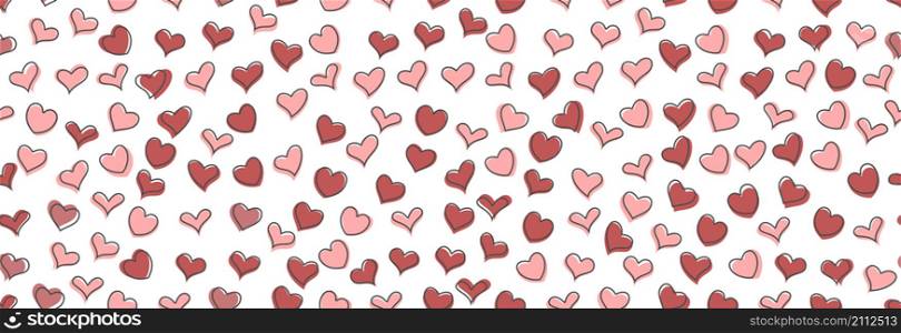 Background of hearts on a white background for Valentine&rsquo;s Day or Mother&rsquo;s Day.